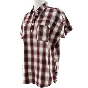 THE NORTH FACE TANAMI SHORT SLEEVE BUFFALO PLAID SHIRT RED SIZE SMALL